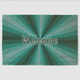 Optical Illusion Aqua Fiber Doormat