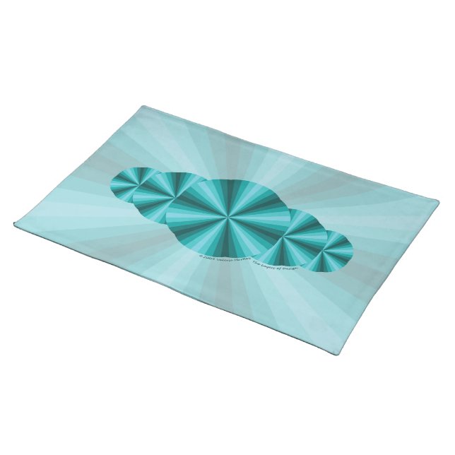 Optical Illusion Aqua Placemat (On Table)