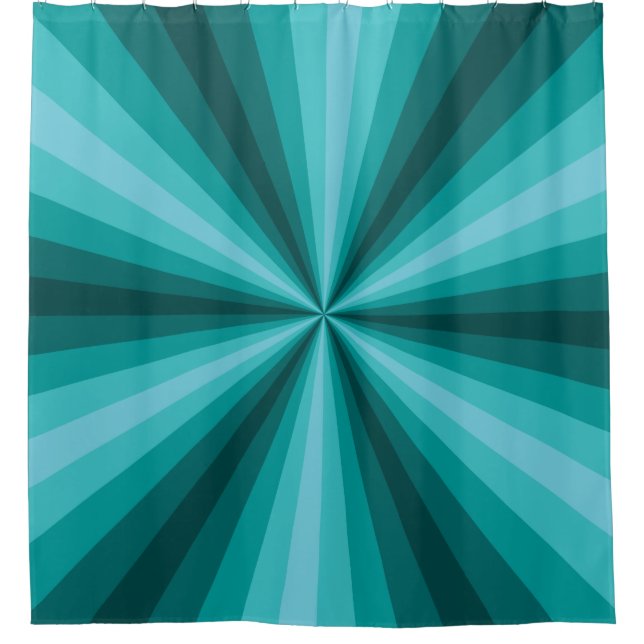 Optical Illusion Aqua Shower Curtain (Front)