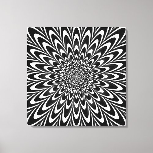 Optical illusion black and white canvas print