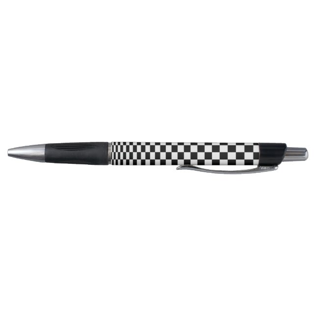 Optical Illusion Black and White Checkered Pattern Pen (Bottom)