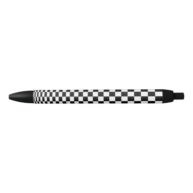 Optical Illusion Black and White Checkered Pattern Pen (Front)