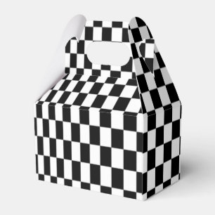 Optical Illusion Black and White Checkers Favor Boxes