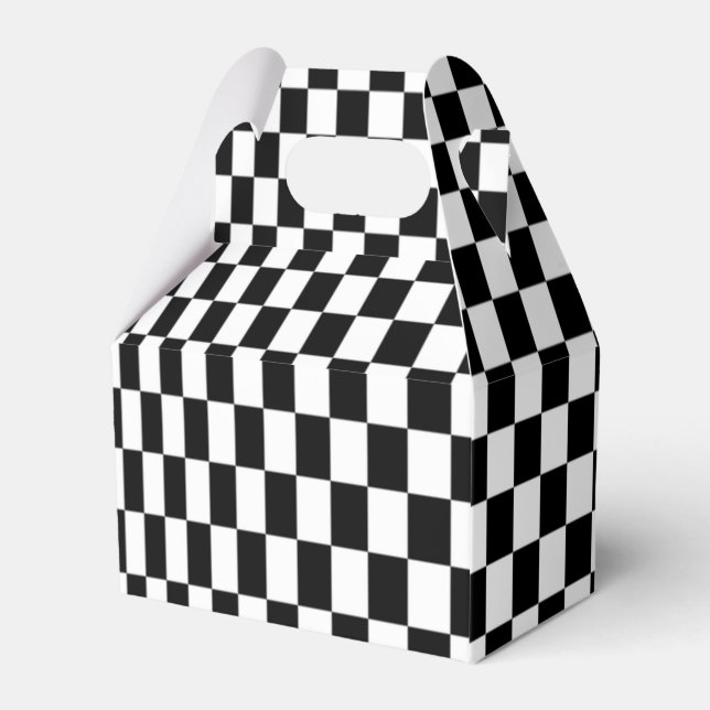 Optical Illusion Black and White Checkers Favor Boxes (Back Side)