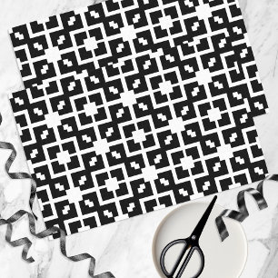 Optical Illusion Black And White Geometric Pattern Tissue Paper