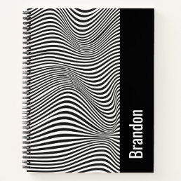 Optical Illusion Black And White  Notebook