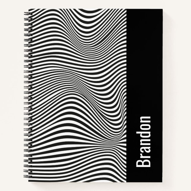 Optical Illusion Black And White  Notebook (Front)