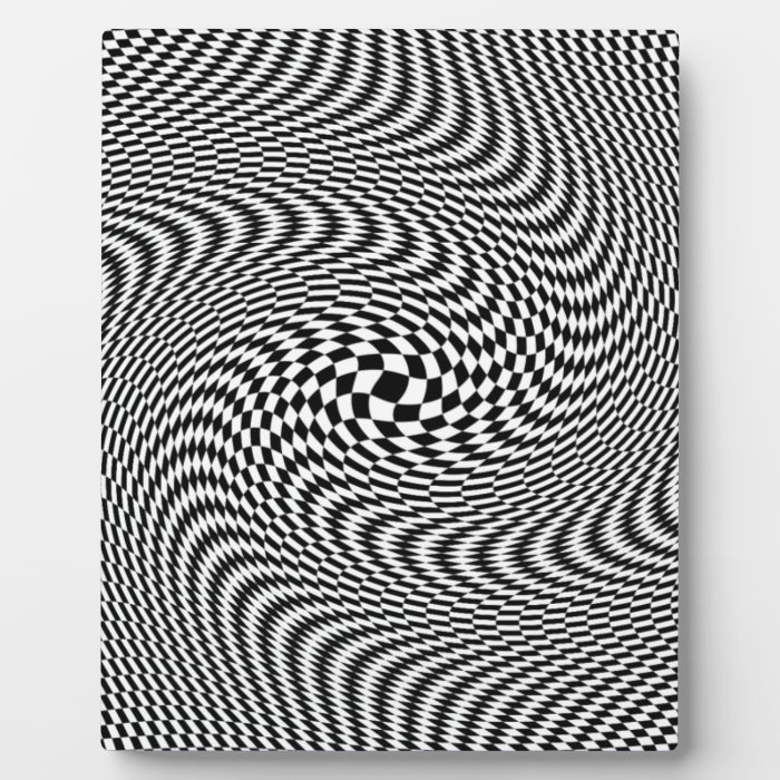 Optical Illusion Black and White Plaque