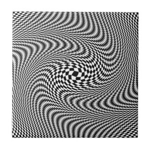 Optical Illusion Black and White Tile