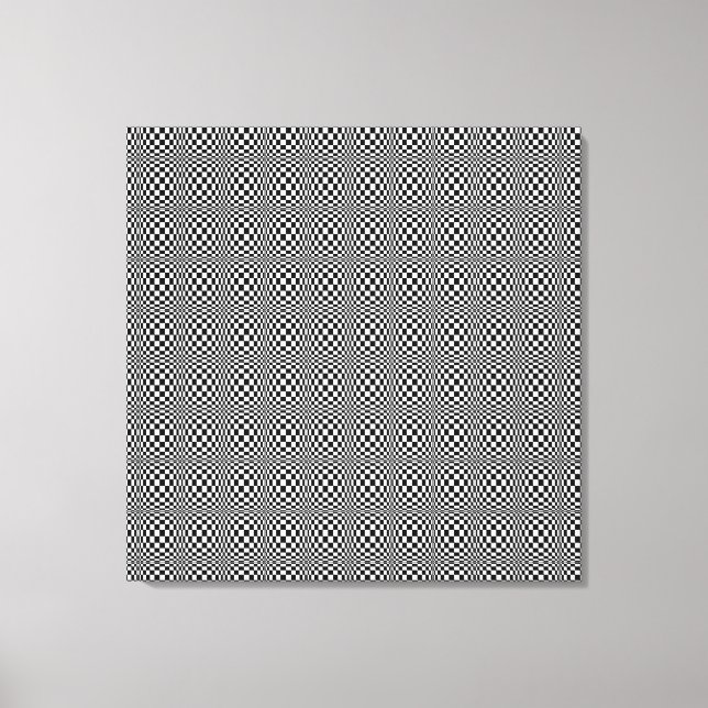 Optical Illusion Black And White Wrapped Canvas Print (Front)