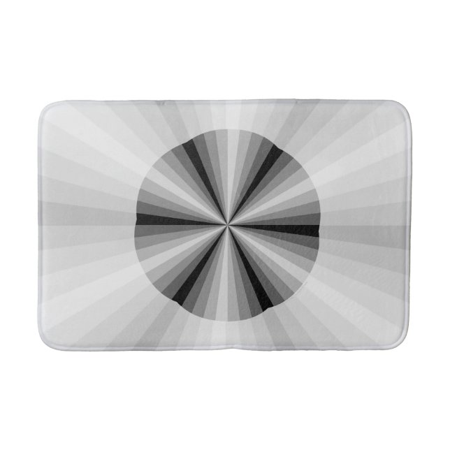 Optical Illusion Black Bath Mat (Front)