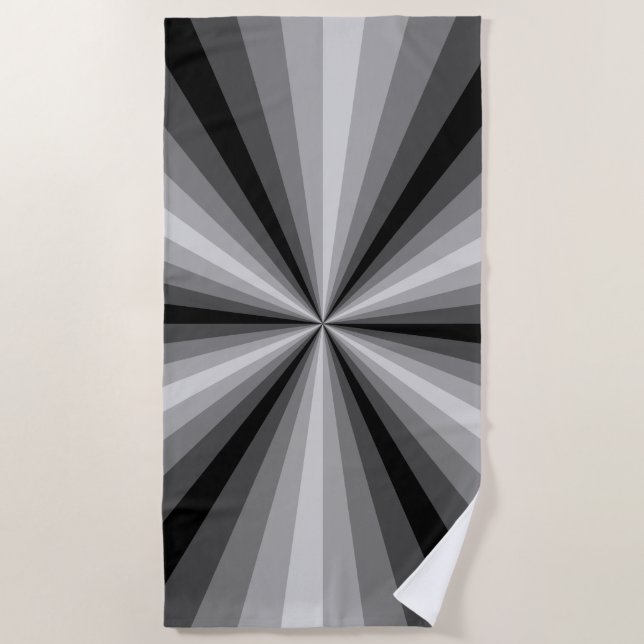 Optical Illusion Black Beach Towel (Front)