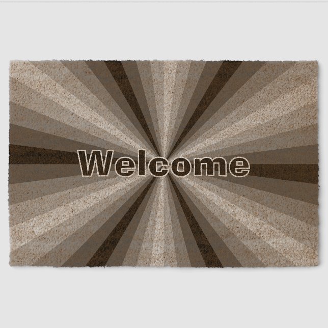 Optical Illusion Black Fiber Doormat (Front)