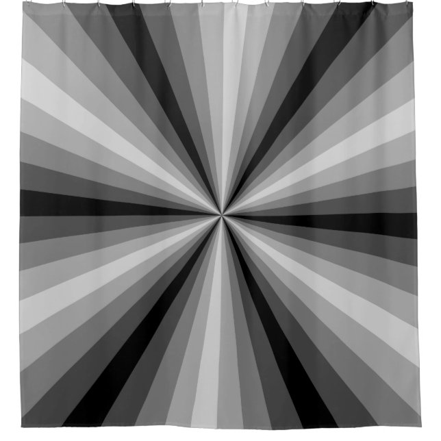 Optical Illusion Black Shower Curtain (Front)