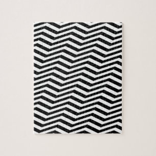 Optical Illusion Black White Chevron Patterns Cool Jigsaw Puzzle