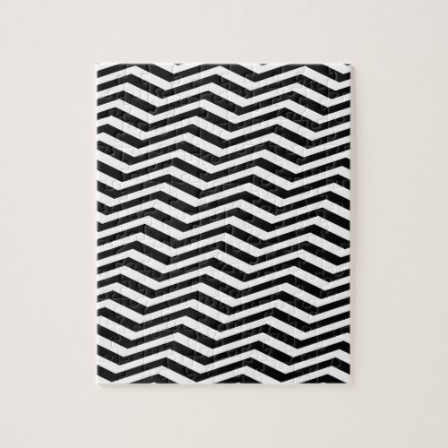 Optical Illusion Black White Chevron Patterns Cool Jigsaw Puzzle