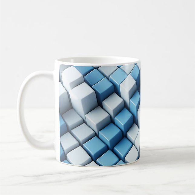 🔳Optical Illusion Block  Coffee Mug (Left)