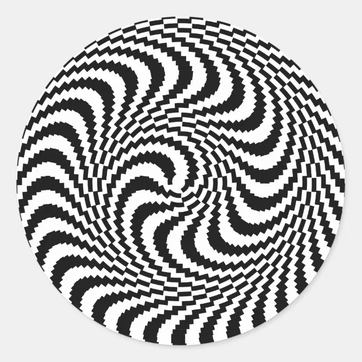 Optical Illusion Block Spiral Classic Round Sticker Zazzle Com