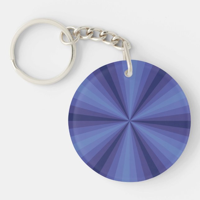 Optical Illusion Blue Acrylic Keychain (Front)