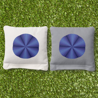 Optical Illusion Blue Cornhole Bags