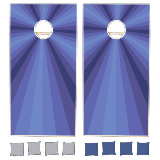 Optical Illusion Blue Cornhole Set