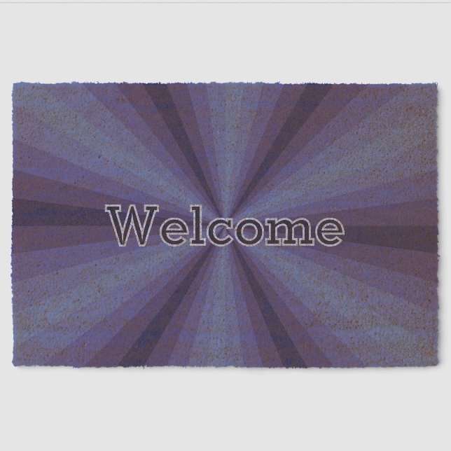 Optical Illusion Blue Fiber Doormat (Front)