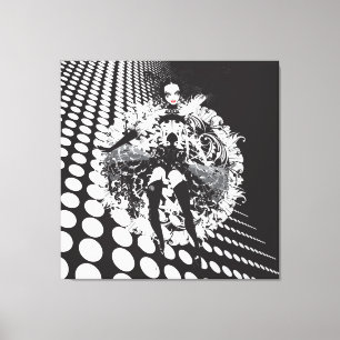 Optical Illusion Cabaret Girl Wrapped Canvas