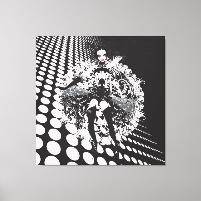 Optical Illusion Cabaret  Girl Wrapped Canvas (Front)