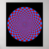 Newest Neon wall art optical illusion checkered painting