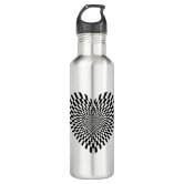 Vortex, optical illusion black and white Water Bottle