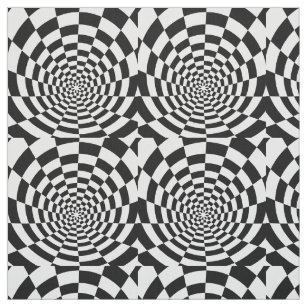 Optical Illusion checkered spatial pattern Fabric