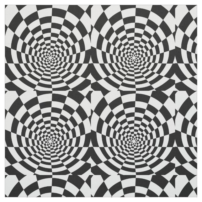 Optical Illusion checkered spatial pattern Fabric (Swatch)