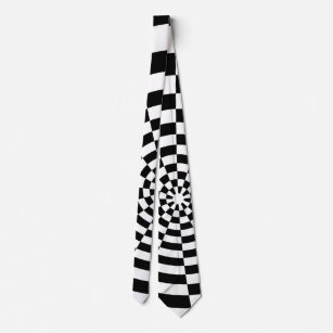 Optical Illusion checkered spatial pattern Tie