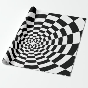 Optical Illusion checkered spatial pattern Wrapping Paper