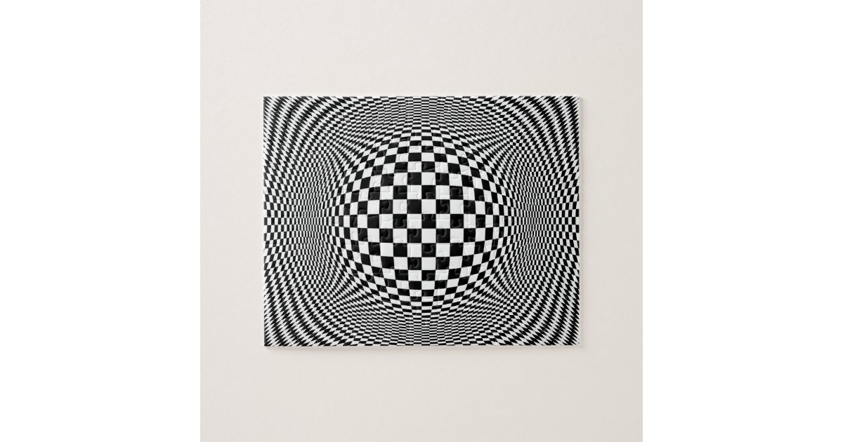 Optical Illusion Checkers Puzzle | Zazzle