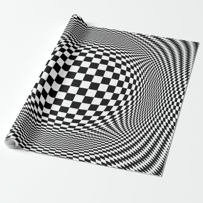 Optical Illusion Checkers Wrapping Paper | Zazzle.com