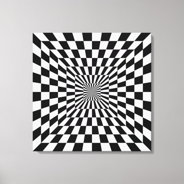 optical illusion chessboard canvas print (Front)