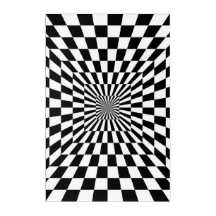 optical illusion chessboard tunnel acrylic print
