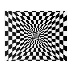 optical illusion chessboard tunnel acrylic print