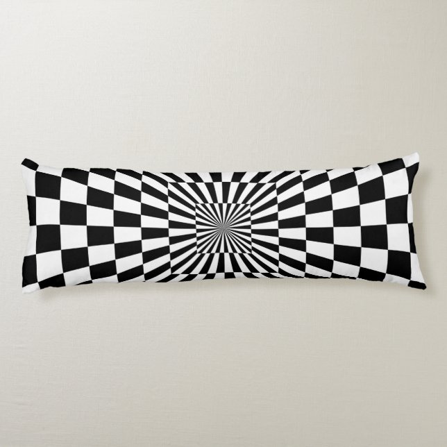 optical illusion chessboard tunnel body pillow (Back)