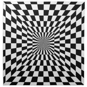 optical illusion chessboard tunnel cloth napkin