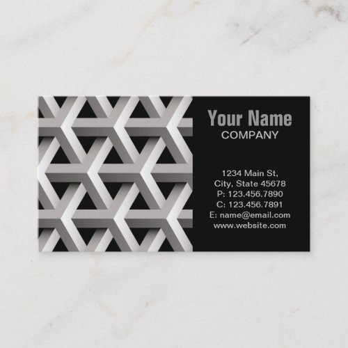 optical illusion chic black and white geometric business card