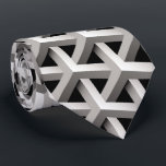 optical illusion chic black grey geometric pattern neck tie<br><div class="desc">optical illusion chic black grey geometric pattern necktie</div>