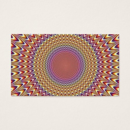 Optical Illusion Circle Expand Spiral Rainbow Business Card Templates