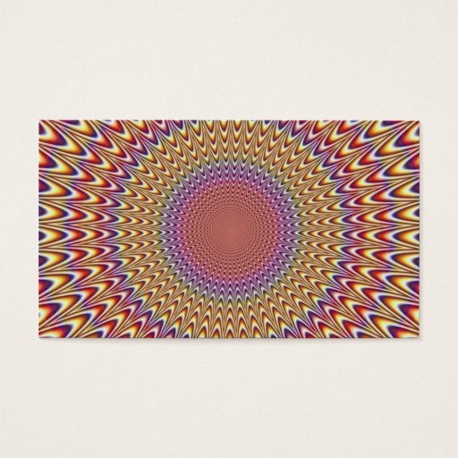 Customizable Optical Illusion Circle Expand Spiral Rainbow Business Card Templates