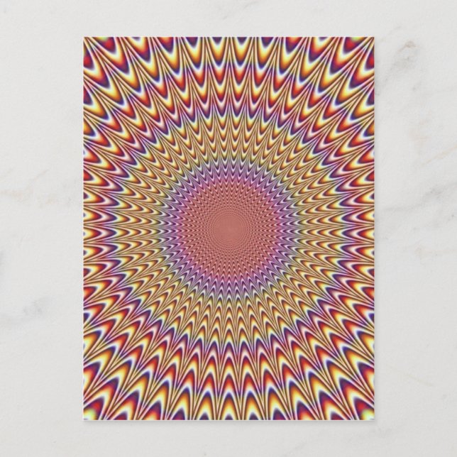 Optical Illusion Circle Hypnotic Rainbow Colorful Postcard (Front)