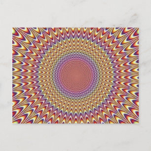 Optical Illusion Circle Hypnotic Rainbow Colorful Postcard