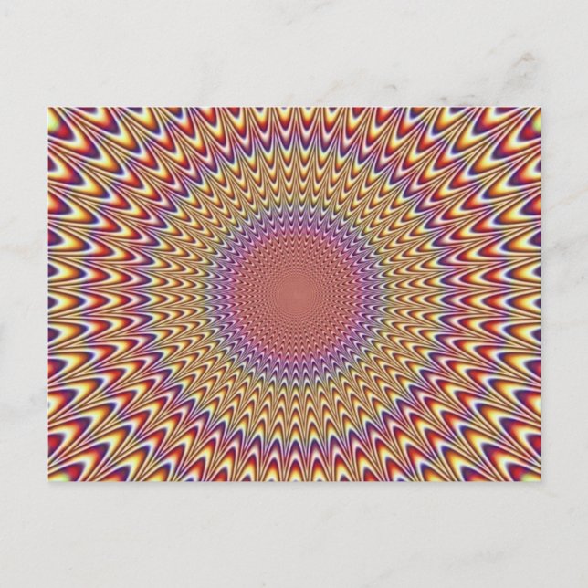 Optical Illusion Circle Hypnotic Rainbow Colorful Postcard (Front)