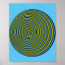 Optical Illusion Circle on the Blue Poster