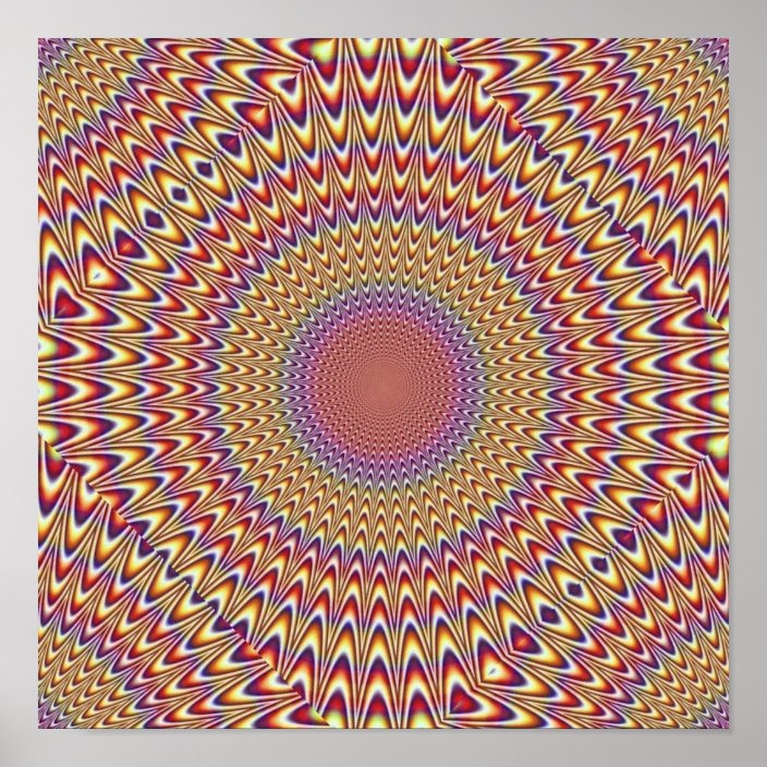 Optical Illusion Circle Spiral Expand Hypnotic Poster | Zazzle.com